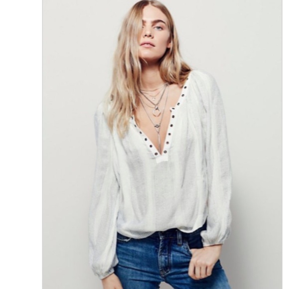 Free People Tops - Free People Against All Odds Grommet Blouse